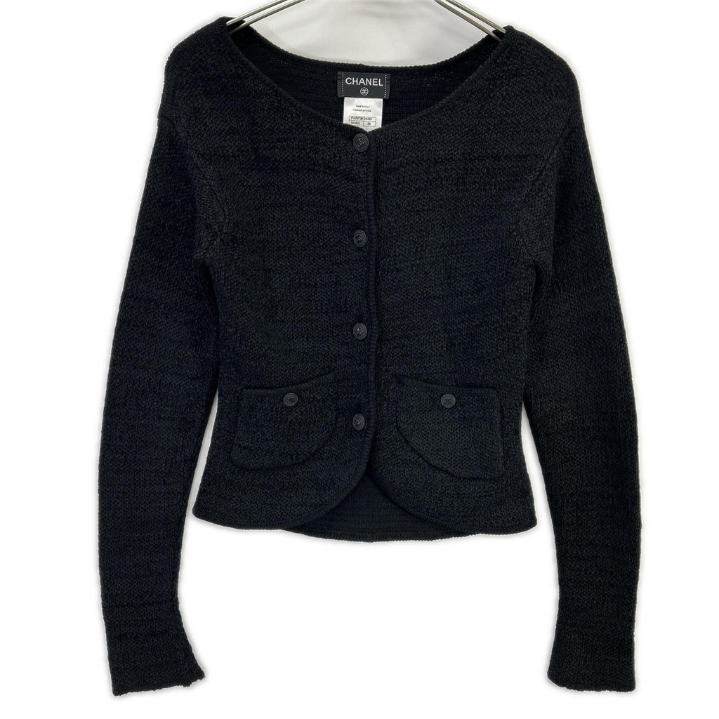 Chanel CC Button Silk Cashmere Knit Cardigan 38