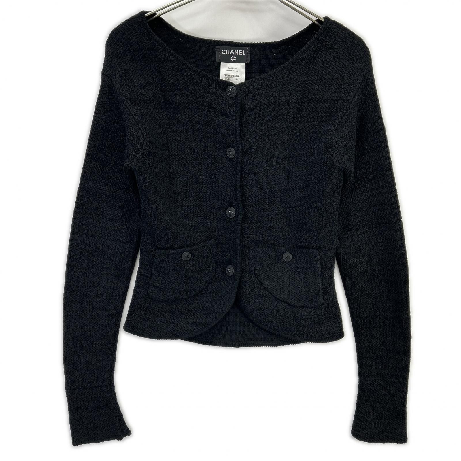 Chanel CC Button Silk Cashmere Knit Cardigan 38