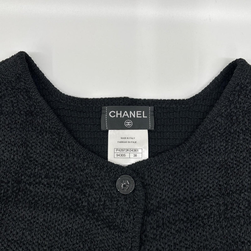 Chanel CC Button Silk Cashmere Knit Cardigan 38 — view 8