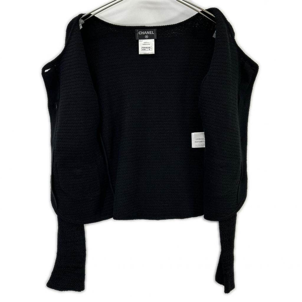 Chanel CC Button Silk Cashmere Knit Cardigan 38 — view 3