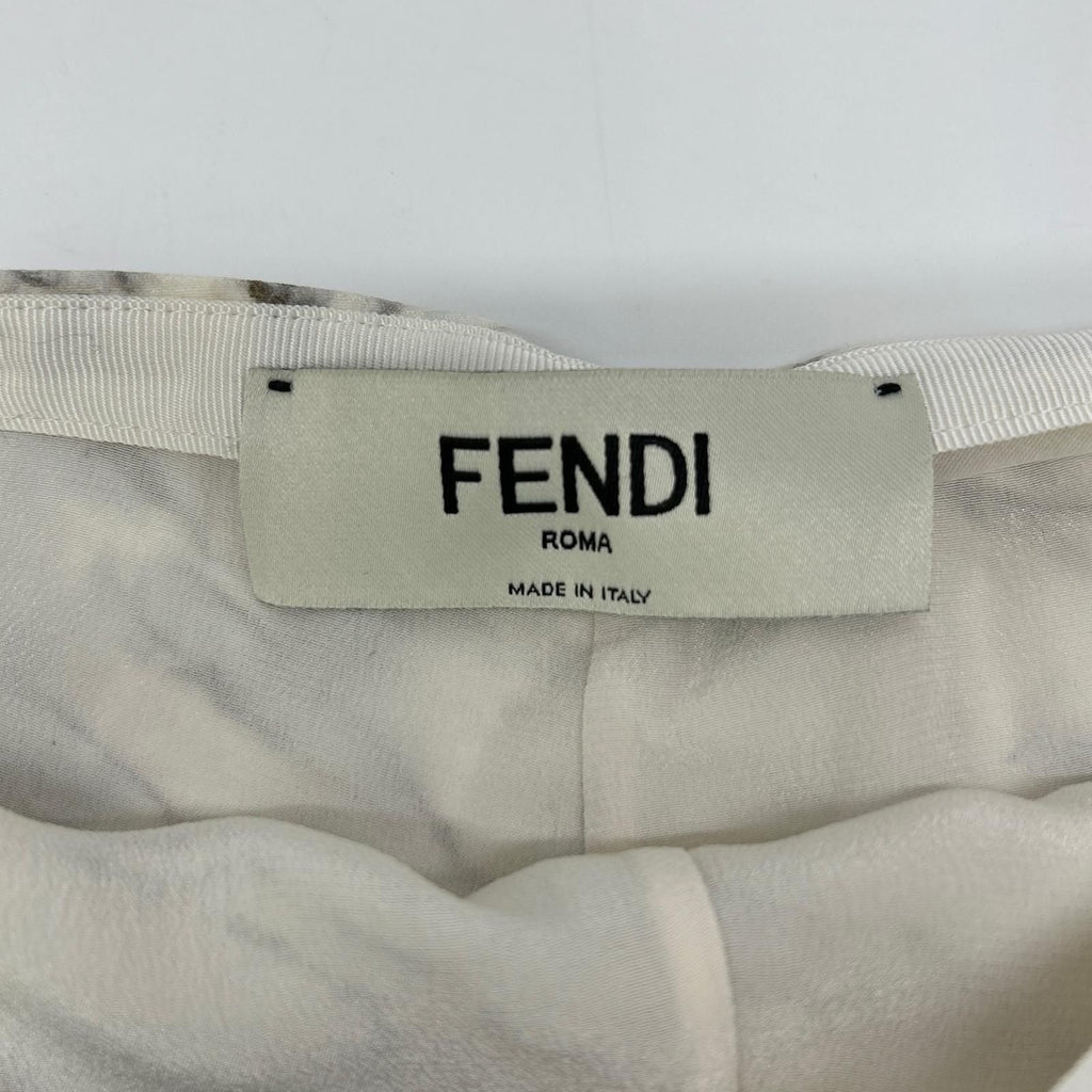 Fendi Logo Silk Flare Skirt 38 — view 3