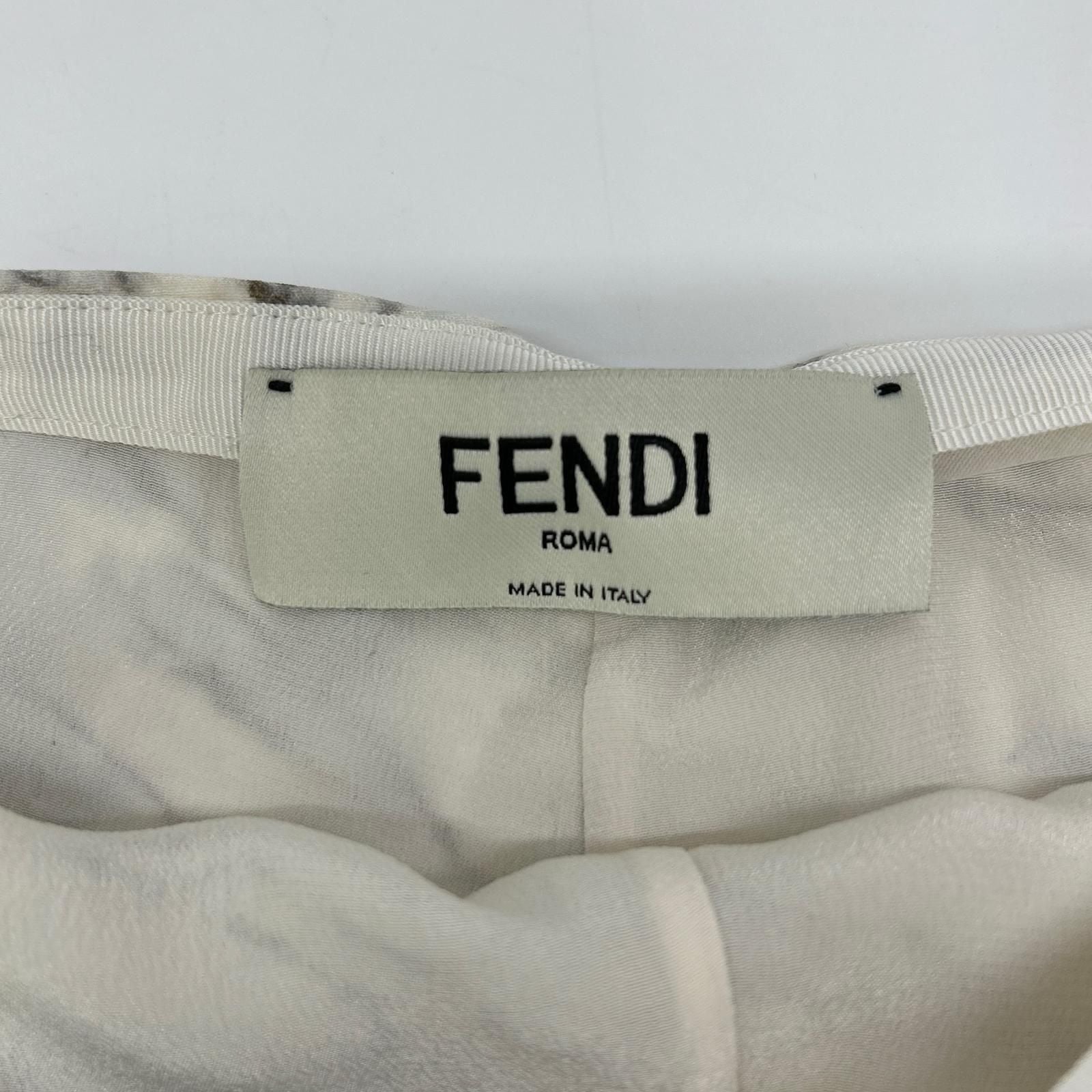 Fendi Logo Silk Flare Skirt 38 — view 3