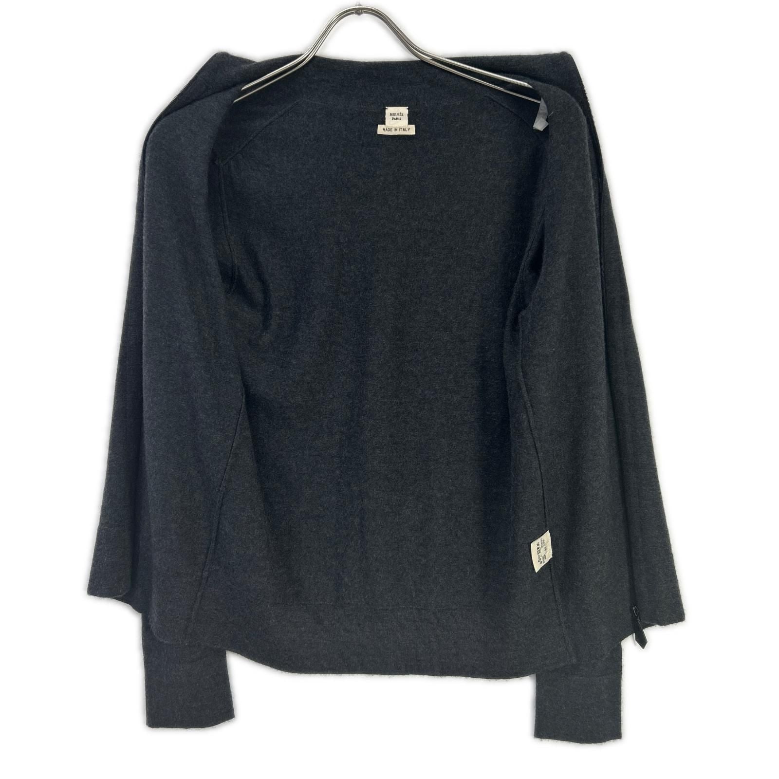 Hermes Gray Cashmere Zip Knit 36 Sweater — view 3