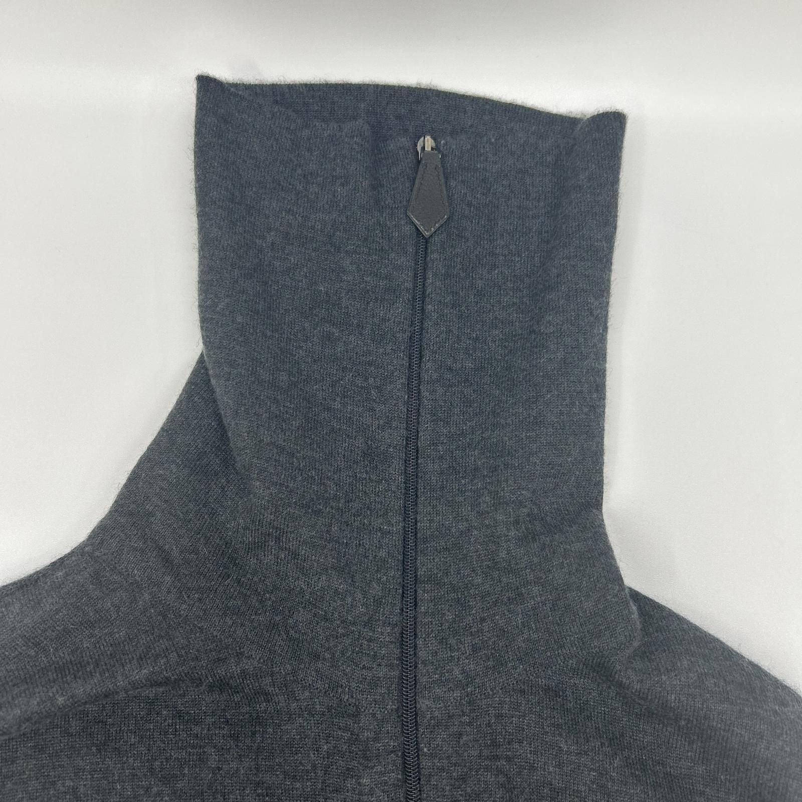 Hermes Gray Cashmere Zip Knit 36 Sweater — view 7