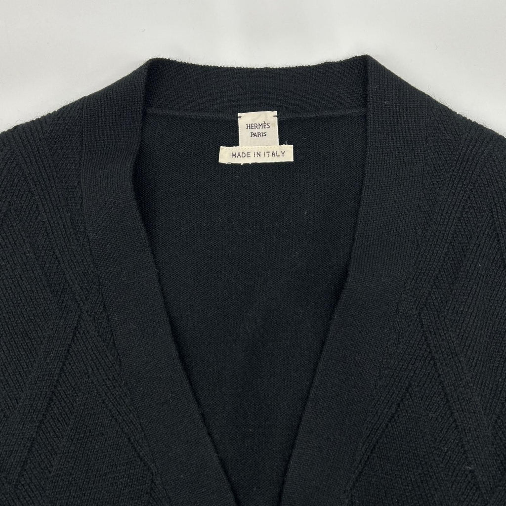 Hermes Black Cashmere Cardigan 36 — view 7