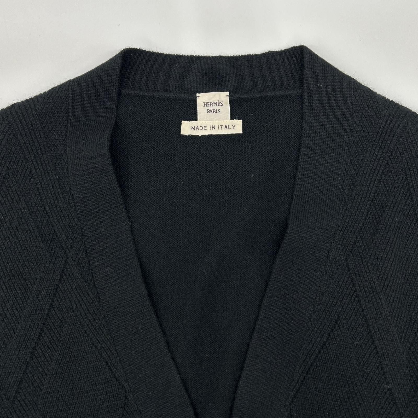 Hermes Black Cashmere Cardigan 36 — view 7