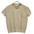 Hermes Chain Decoration Silk Blend Short Sleeve Rib Knit 40 Sweater