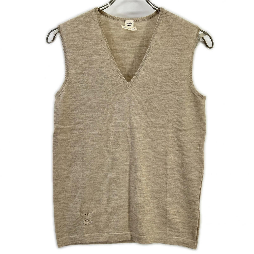 Hermes Era Logo Silk Knit Vest 38