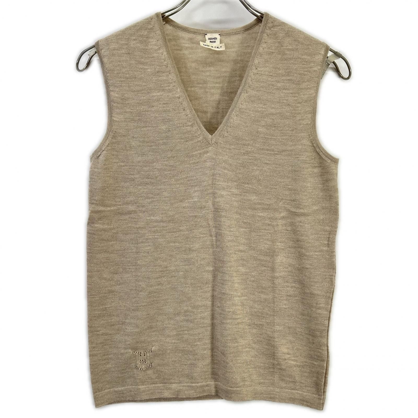 Hermes Era Logo Silk Knit Vest 38