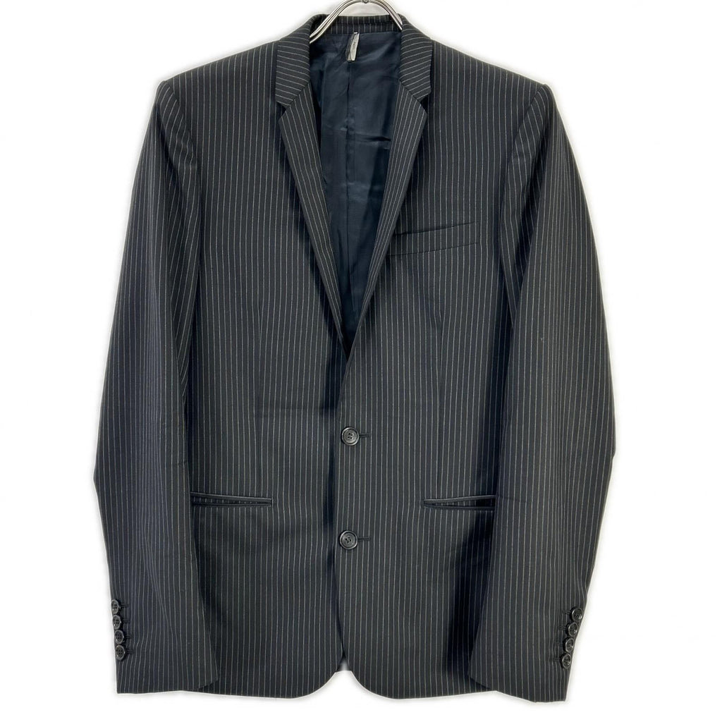 Dior Homme Black Wool Pinstripe Tailored Jacket 44