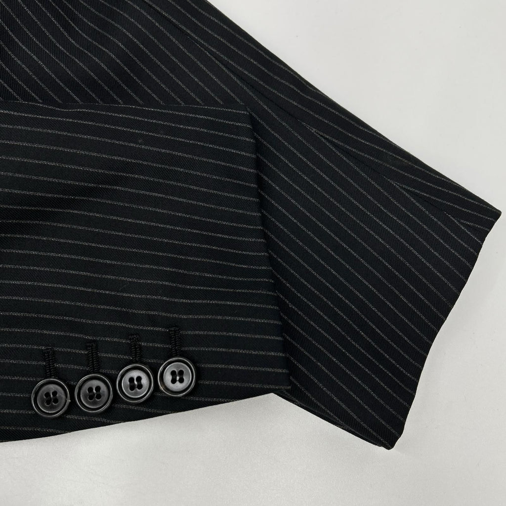 Dior Homme Black Wool Pinstripe Tailored Jacket 44 — view 8