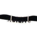 Dior Rhinestone Logo Velvet Choker Necklace — view 3