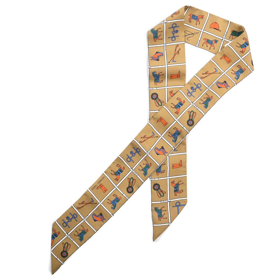 Hermes Scarf Twilly Scarves Brown