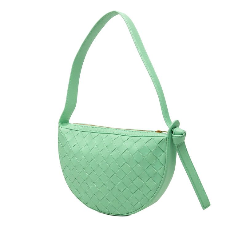 Bottega Veneta Intrecciato Mini Sunrise Shoulder Bag Green Leather