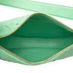 Bottega Veneta Intrecciato Mini Sunrise Shoulder Bag Green Leather