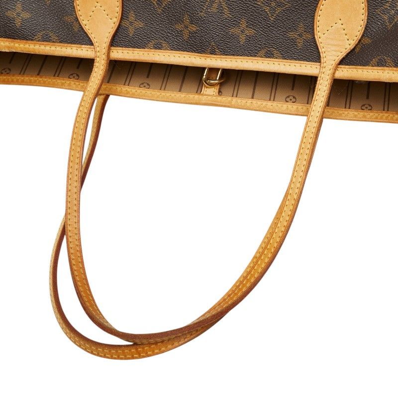 Louis Vuitton Monogram Neverfull GM Tote Shoulder Bag Brown Leather