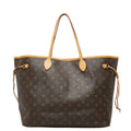 Louis Vuitton Monogram Neverfull GM Tote Shoulder Bag Brown Leather
