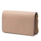 Prada Chain Shoulder Bag Pink Beige Saffiano Leather