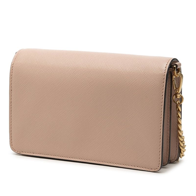 Prada Chain Shoulder Bag Pink Beige Saffiano Leather