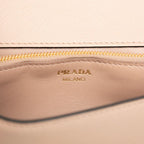 Prada Chain Shoulder Bag Pink Beige Saffiano Leather