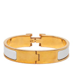 Hermes Clic PM Bracelet Gold White Plated Enamel
