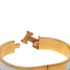 Hermes Clic PM Bracelet Gold White Plated Enamel