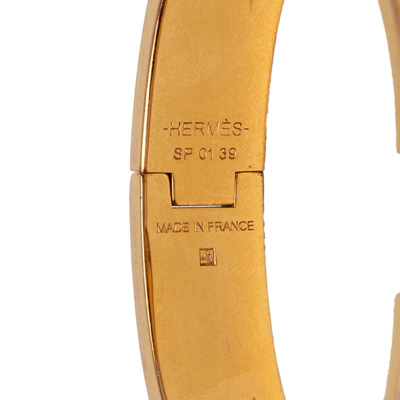 Hermes Clic PM Bracelet Gold White Plated Enamel