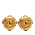 Chanel CC Logo Earrings Gold Plated
