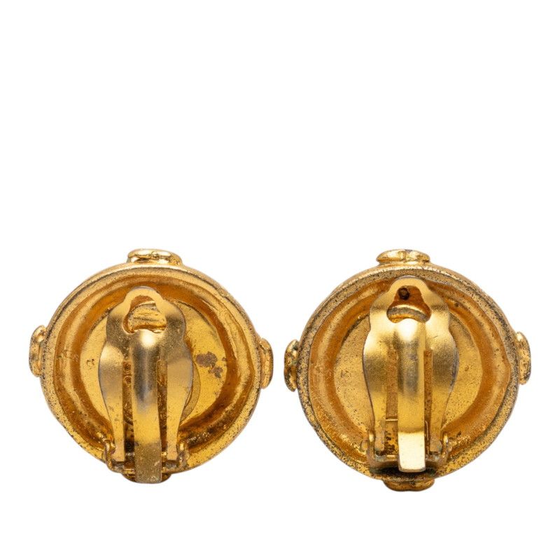 Chanel CC Logo Earrings Gold Plated
