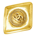 Chanel CC Logo Diamond Brooch Gold Plated