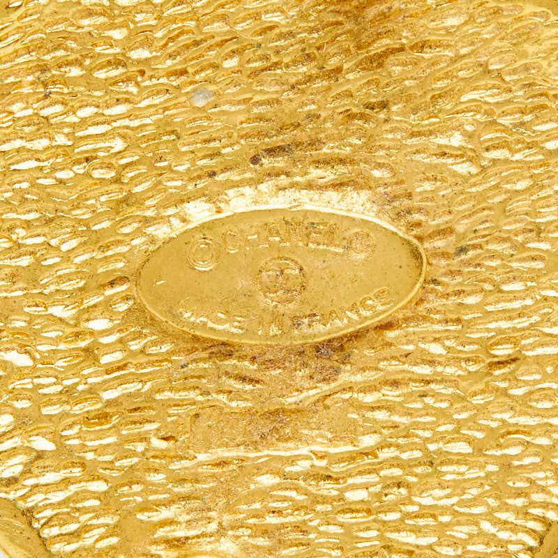 Chanel CC Logo Diamond Brooch Gold Plated