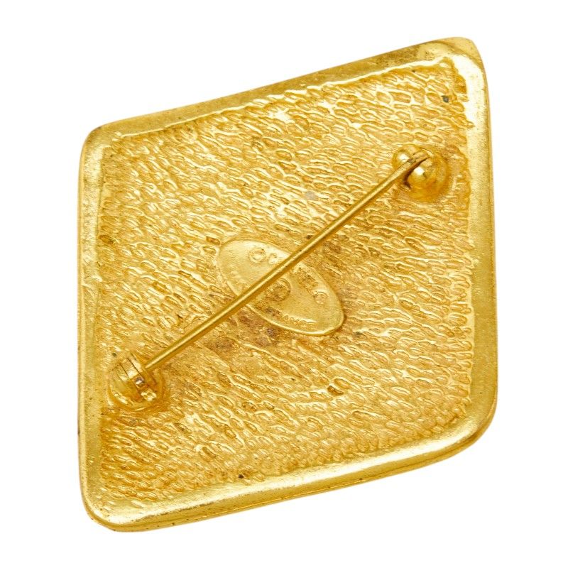 Chanel CC Logo Diamond Brooch Gold Plated