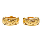 Chanel Quilted Earrings Gold Plated
