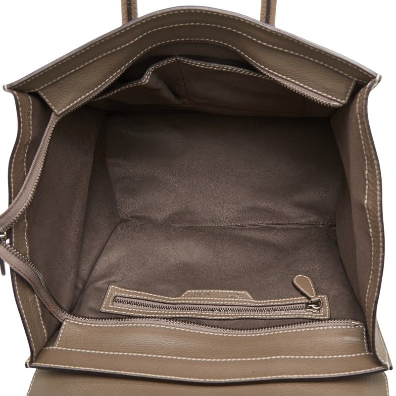 Celine Luggage Handbag Gray Leather