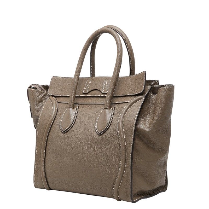 Celine Luggage Handbag Gray Leather