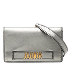 Dior J'adior Crossbody Chain Shoulder Bag Silver Gold Leather Plated