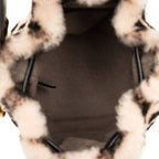 Fendi Zucca Montresor Mini Bucket Bag Beige Black Leather