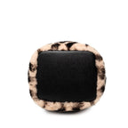 Fendi Zucca Montresor Mini Bucket Bag Beige Black Leather