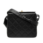 Chanel Quilted CC Logo Crossbody Shoulder Bag Black Caviar Leather