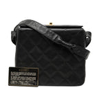 Chanel Quilted CC Logo Crossbody Shoulder Bag Black Caviar Leather