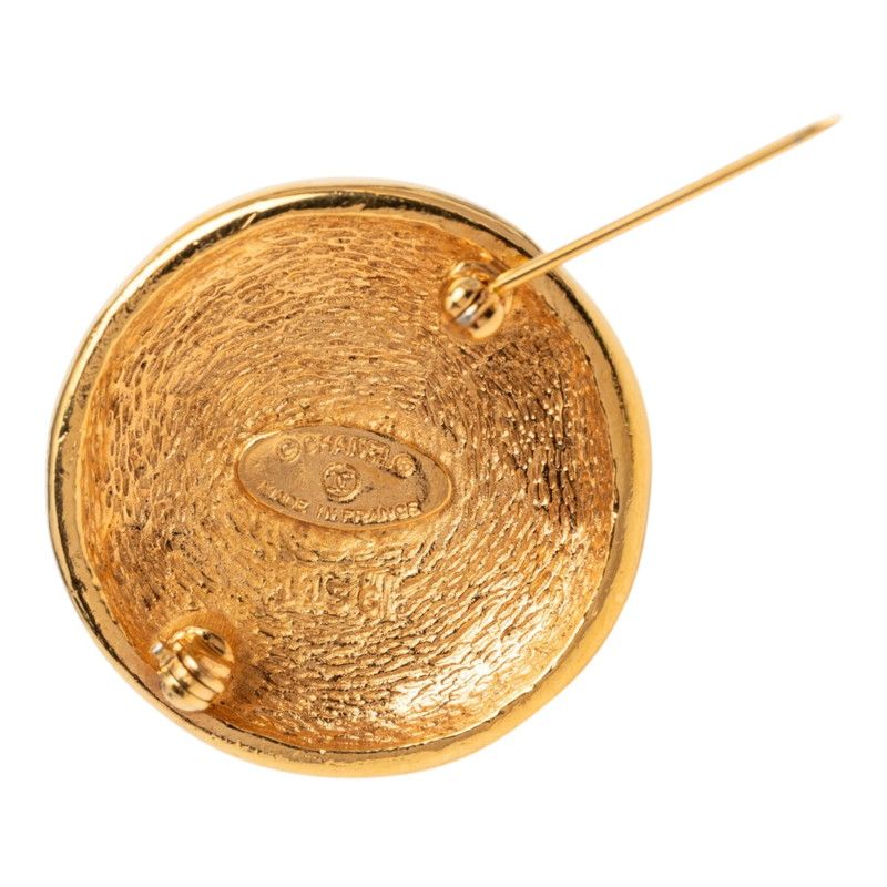 Chanel CC Logo Brooch Gold Plated