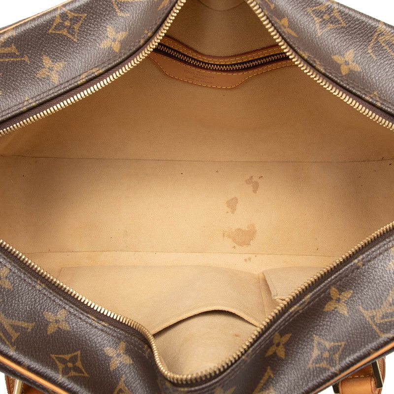 Louis Vuitton Monogram City GM Shoulder Bag Brown Leather