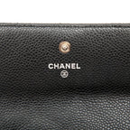 Chanel Quilted CC Logo Wallet Black Caviar Leather