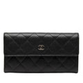 Chanel Quilted CC Logo Wallet Black Caviar Leather