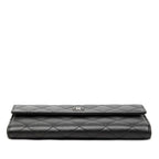 Chanel Quilted CC Logo Wallet Black Caviar Leather