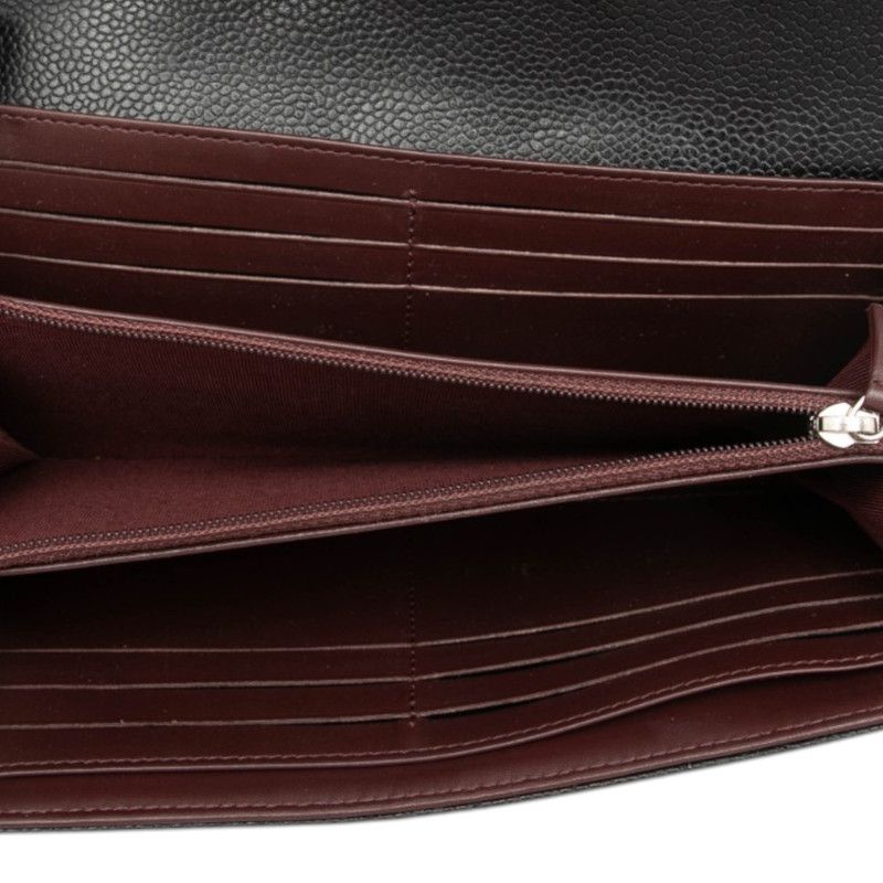 Chanel Quilted CC Logo Wallet Black Caviar Leather