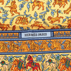 Hermes Carre 90 Chasse en Inde Indian Hunting Scarf Orange Silk