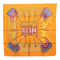 Hermes Carre 90 Ombres Et Lumieres Shadow and Light Scarf Orange Silk