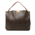 Louis Vuitton Monogram Gray Souffle MM Shoulder Bag Brown Leather