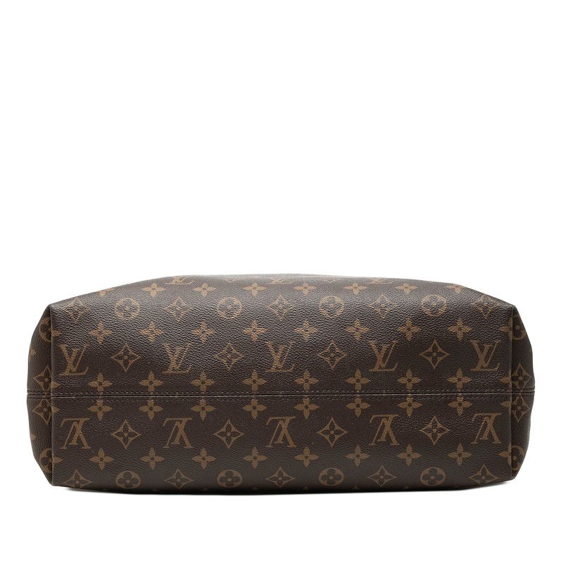 Louis Vuitton Monogram Gray Souffle MM Shoulder Bag Brown Leather